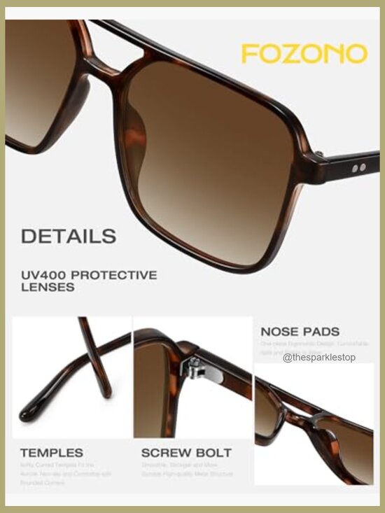 Square Aviator Sunglasses Retro Trendy UV Protection Shades main image 4